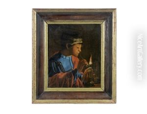 A Boy Lighting A Pipe by Hendrick Ter Brugghen
