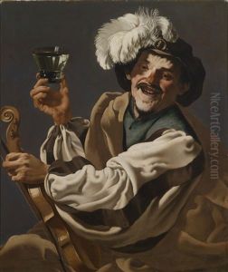 Ein Violinspieler Mit Einem Weinglas (collab. W/workshop)