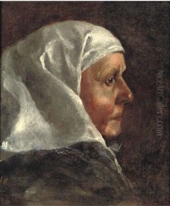 Study Of A Peasant, Bust-length, Wearing A Headscarf