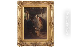 An Interior Scene By The Fire by Jacobus Franciscus Brugman