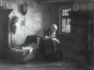 Mother And Child In An Interior by Jacobus Franciscus Brugman