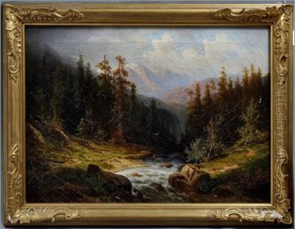 Landschaft: Gebirgsbach In Den Alpen Od. Dolomiten - view 1