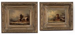 Winter Scenes (2 Works) by Coelestin Bruegner