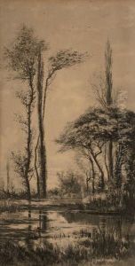 Arbres A La Riviere by Auguste Allonge