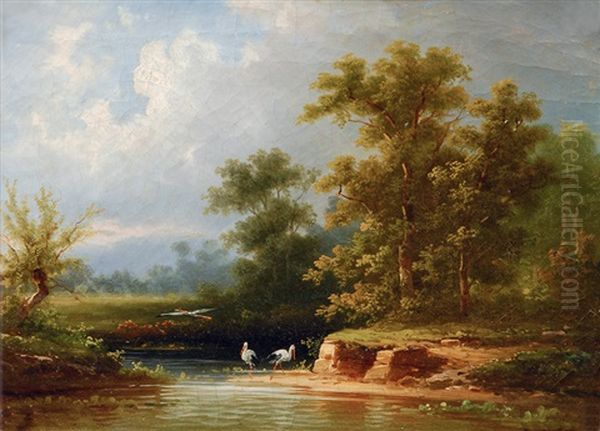 Storks By The River - view 1