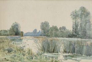 Paysage Aux Roseaux by Auguste Allonge