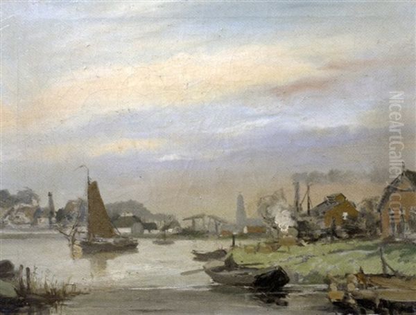 Paysage Fluvial En Hollande - view 1