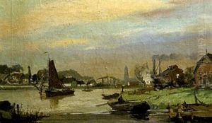 Paysage Fluvial En Hollande