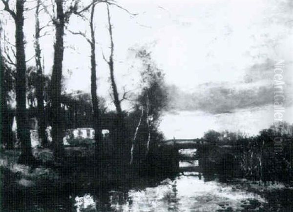 Landschaft Mit See Und Brucke - view 1
