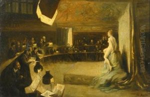 Die Aktmalerei. Kunststudenten Im Atelier, Eine Entbloste Schonheit Erfassend Die Aktmalerei. Kunststudenten Im Atelier, Eine Entbloste Schonheit Erfassend