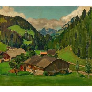 Sommerliche Landschaft Im Freiburgischen by Ernest Hiram Bruelhart
