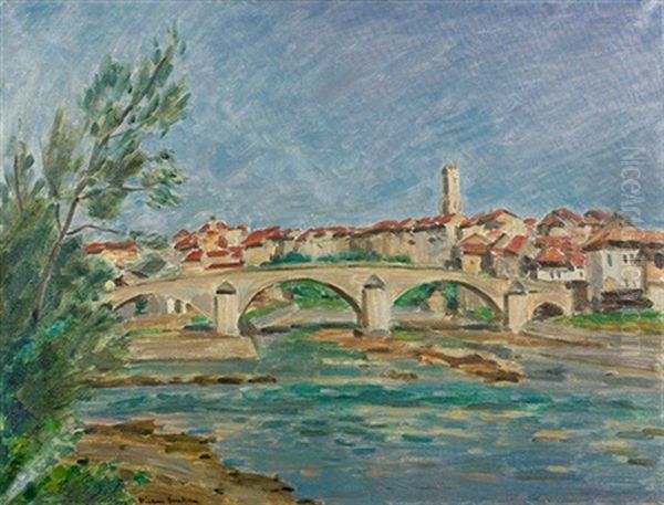 Ansicht Von Fribourg Und Dem Pont Du Milieu - view 1