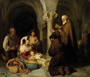 Monks Blessing A Child
