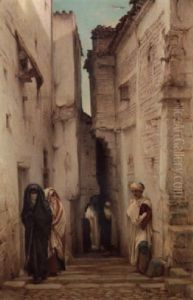 A Middle Eastern Street by Charles Guillaume Brun