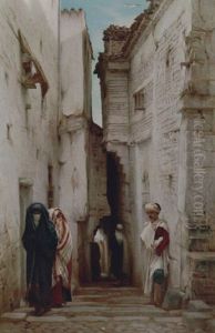 An Arab Street by Charles Guillaume Brun