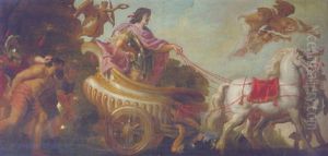 King Louis Xiv Of France As A Triumphant Roman Emperor by Charles Guillaume Brun