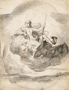 Jupiter Seated On Clouds by Charles Le Brun