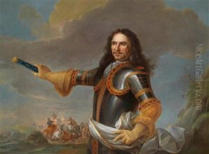 Bildnis Des Henri De La Tour D'auvergne, Vicomte De Turenne, Marschall Von Frankreich (1611-1675) Vor Dem Hintergrund Eines Reitergefechts by Charles Le Brun
