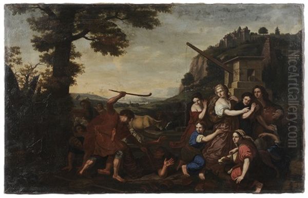Moses Defending The Daughters Of Jethro At The Well - view 1