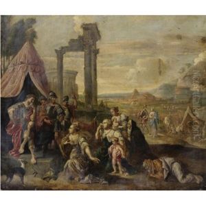 La Famiglia Di Dario Davanti Ad Alessandro by Charles Le Brun