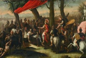 Der Verwundete Poros Wird Zu Alexander Gebracht by Charles Le Brun