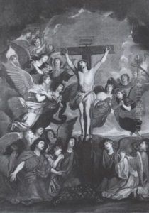 Le Christ En Croix Entoure D'anges by Charles Le Brun