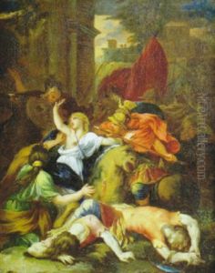 La Batalla De Las Amazonas by Charles Le Brun