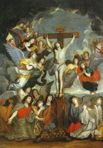 Le Christ En Croix Entoure D'anges by Charles Le Brun