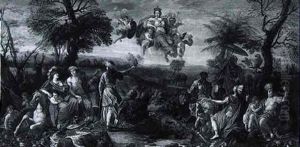 A Personification Of France Ruling Over The Four Continents by Charles Le Brun