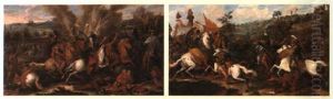 Scenes De Batailles by Charles Le Brun