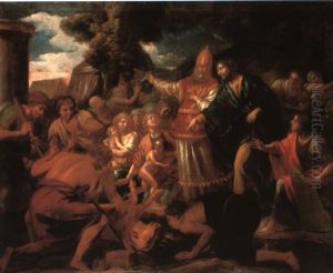 Moses Ordering The Destruction Of The Golden Calf by Charles Le Brun