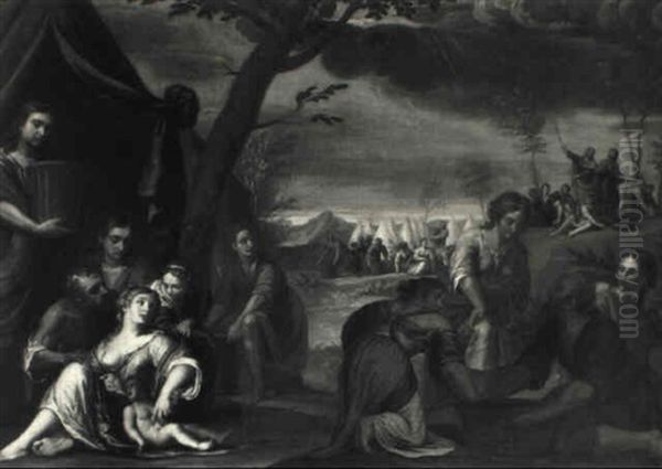 Israelites Gathering Manna In The Wilderness - view 1