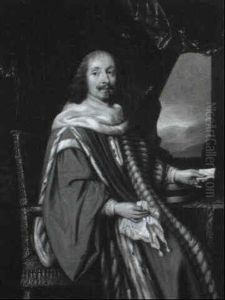 Portrait De Pompone Ii De Bellievre, Premier President Du Parlement De Paris by Charles Le Brun