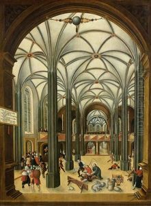 Jesus Chassant Les Marchands Du Temple by Franz Brun