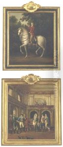 Le Manege Royale (+ A Horse And Rider: Pompeux; 2 Works) by Louis-Auguste Brun