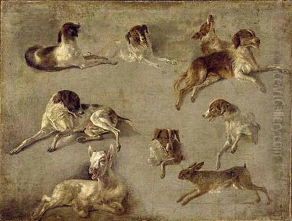 Study Of Seven Dogs, A Goat And A Hare - view 1