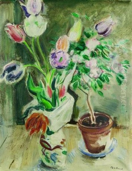 Blumenstillleben (+ Landschaftsstudie, Verso) - view 1