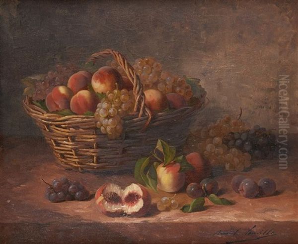 Panier Aux Peches Et Raisins - view 1