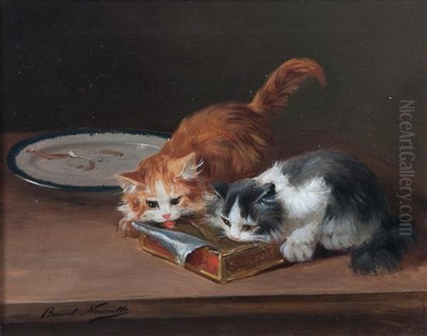 Alfred Arthur Brunel De Neuville, (french, 1851- 1941), Kittens - view 1