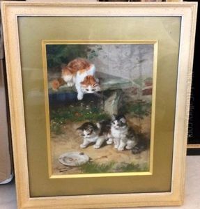 Chatons Devant Une Assiette A L"escargot by Alfred Arthur Brunel de Neuville