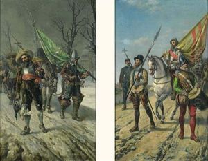 Parade Des Officiers (+ Another; Pair) by Francois Brunery
