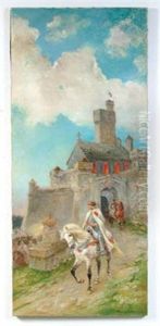 Embarking On A Crusade by Pierre Auguste Brunet-Houard