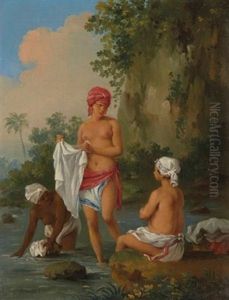 Free Women Of Dominica Washing Clothes In A Stream by Agostino Brunias