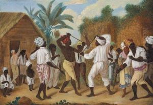 A Cudgelling Match Between English And French Negroes In The Island Of Dominica