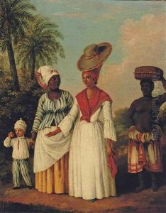 A Free Woman Of Color And Her Child With Attendants, Dominica