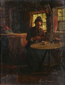 Dame A L'interieur by Leon de Meutter Brunin