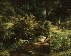 Herderin Bij Een Bruggetje Te Malmedy