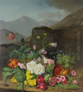 Floral Landscape by Leopold Brunner the Elder