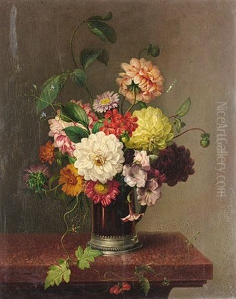 Still Life With Flowers On A Ledge - view 1