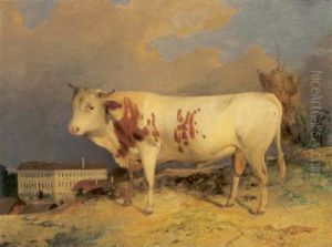 Der Zuchtbulle Vor Einer Meierei by Leopold Brunner the Younger